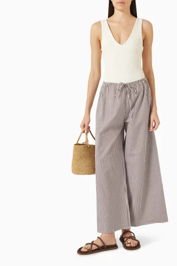 Drawstring Wide-leg Pants