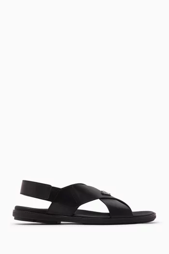 Crisscross Sandals in Leather