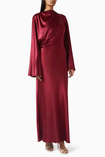 Easthill Draped Dress in Satin