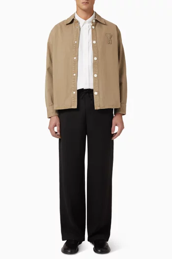 Elasticated Waist Pants in Linen-blend
