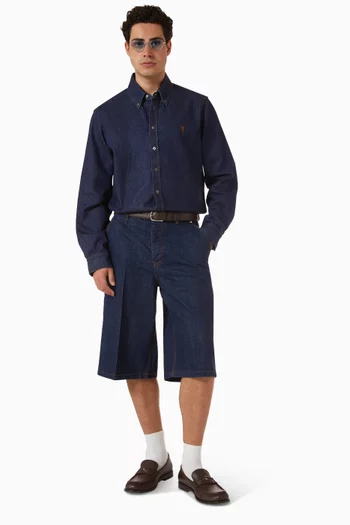 Loose Bermuda Shorts in Cotton