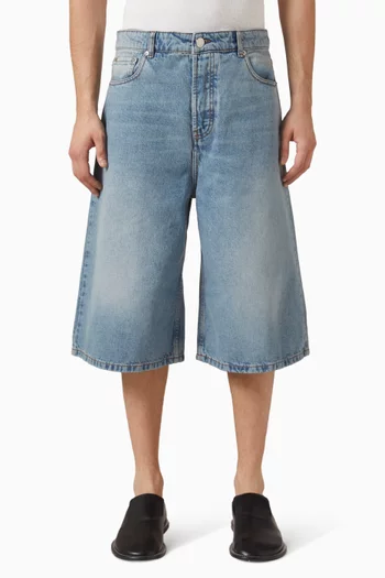 Large Fit Bermuda Shorts in Denim