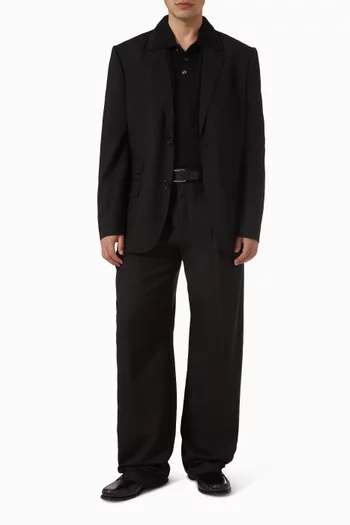 Single Breasted Jacket in Wool Gabardine