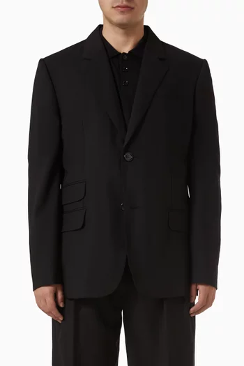 Single Breasted Jacket in Wool Gabardine