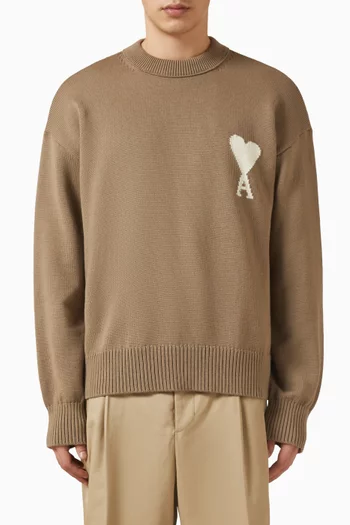 Contrasted Ami De Coeur Sweater in Merino Wool