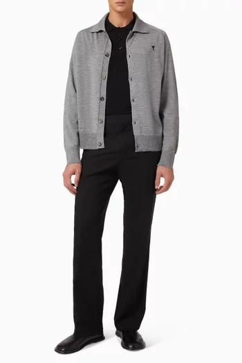 Shirt Collar Ami De Coeur Cardigan in Wool