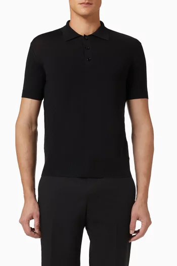 Knit Polo Shirt in Viscose-blend