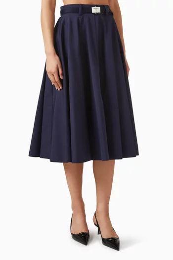 Belted Skirt in Cotton Poplin