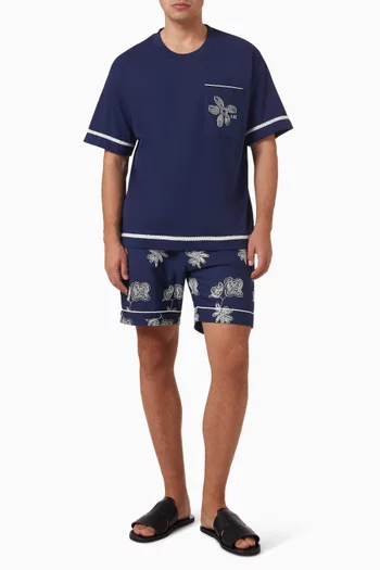 Flores Embroidered T-shirt in Cotton