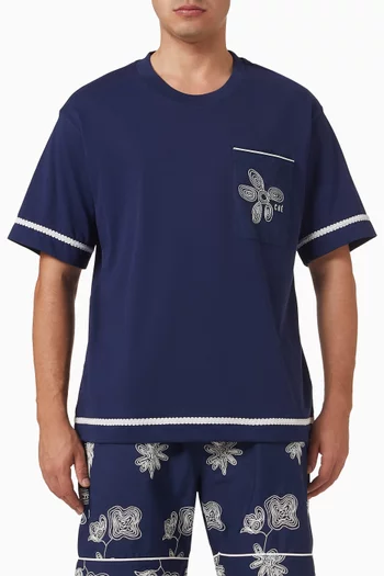 Flores Embroidered T-shirt in Cotton