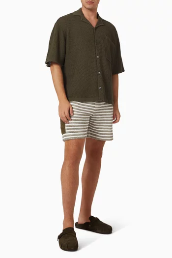 Mathias Striped Shorts in Cotton-blend
