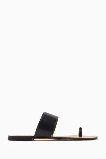 Oleandra Capri Flat Sandals in Leather