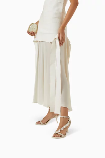 Elin Natural Shell Beaded 80 Sandals in Leather