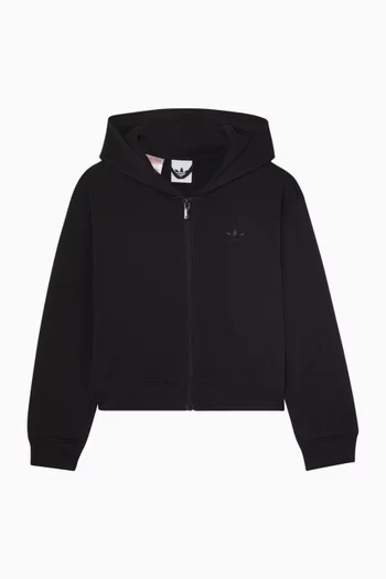 Loose Lace Full Zip Hoodie in French Terry