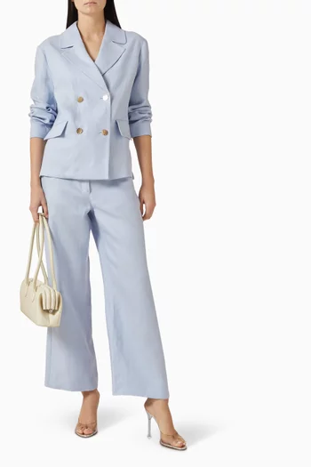 Double-breasted Jacket in Linen