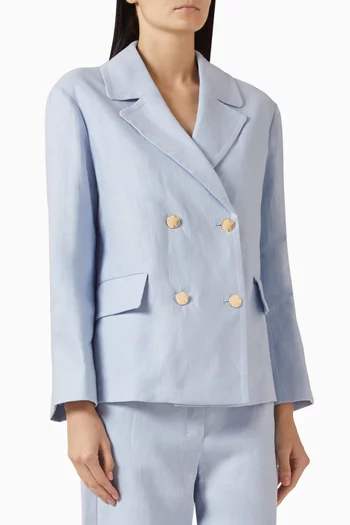 Double-breasted Jacket in Linen