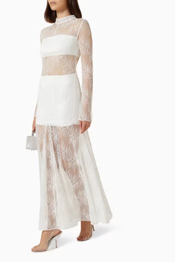 Labyrinth Lace High-neck Maxi Dress