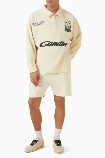 Football Polo Sweatshirt in Cotton