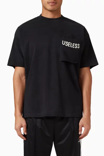 تي شيرت بجيب وطبعة Useless قطن