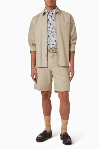 Printed Bowling Shirt in Cotton-blend