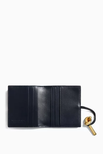Andiamo Flap Card Case in Intrecciato Nappa Leather