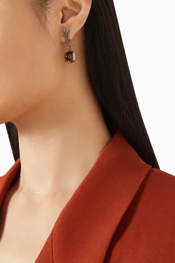 Cassandre Cabochon Earrings in Brass
