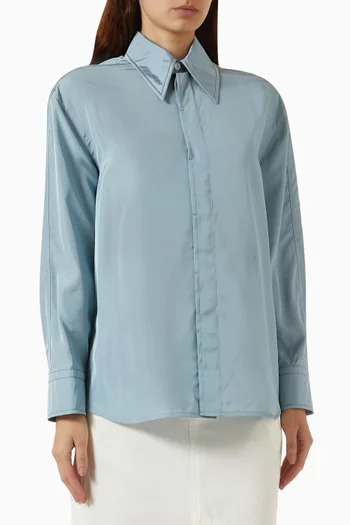 Washed Parachute Shirt in Silk-blend