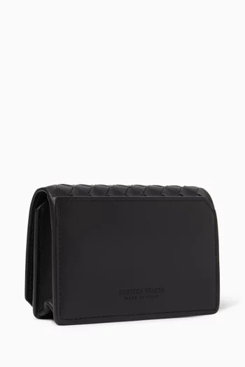 Piccolo Business Card Case in Intrecciato Leather