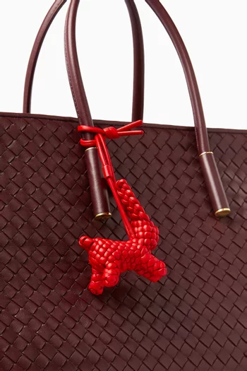 Rabbit Charm in Intreccio Leather