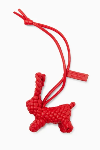 Rabbit Charm in Intreccio Leather