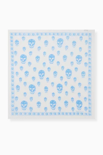 Pleated Skull Scarf in Silk