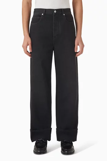 Turned-up Jeans in Cotton