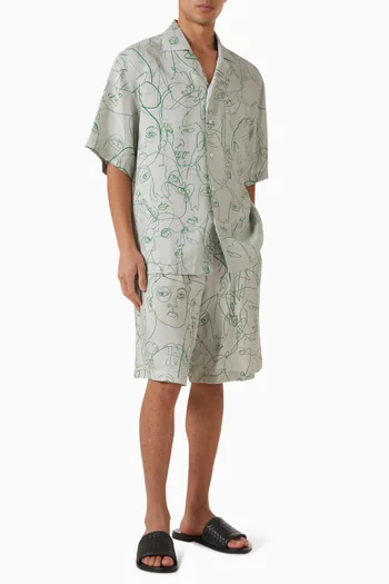 Printed Shorts in Viscose-twill