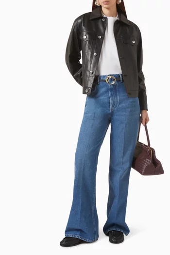 Semi Shiny Jacket in Leather