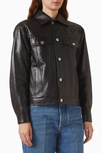 Semi Shiny Jacket in Leather