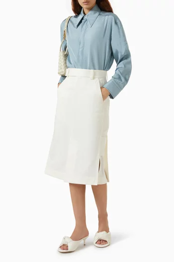 Workwear Midi Skirt in Cotton-twill