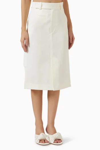 Workwear Midi Skirt in Cotton-twill