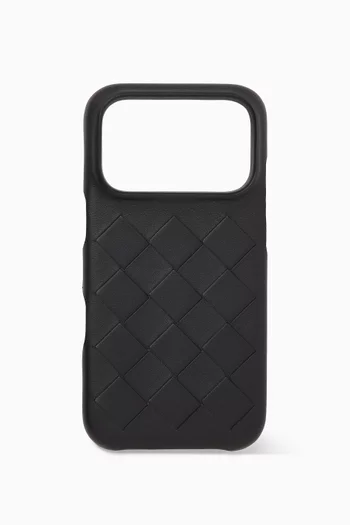 iPhone 17 Pro Case in Intrecciato Leather