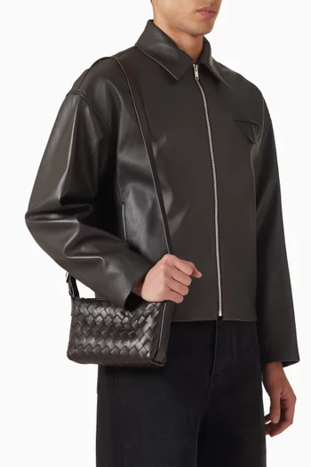 Traveler Phone Pouch in Intrecciato Calfskin