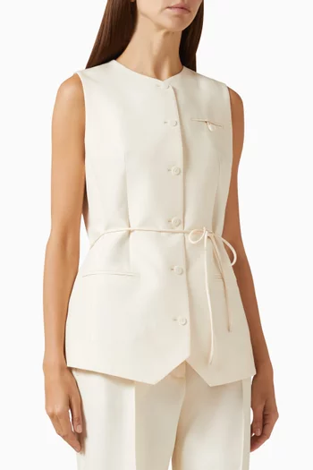 Rotunda Vest in Wool-silk