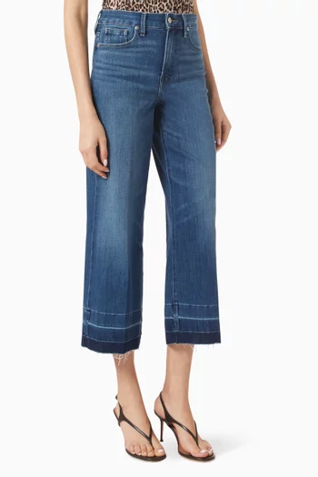Soft Tech Good Waist Palazzo Cropped Jeans in Denim