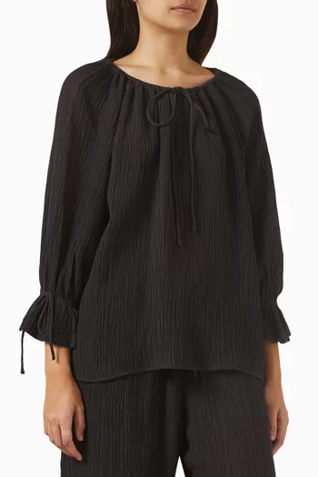 Rose Weave Blouse in Ramie Blend
