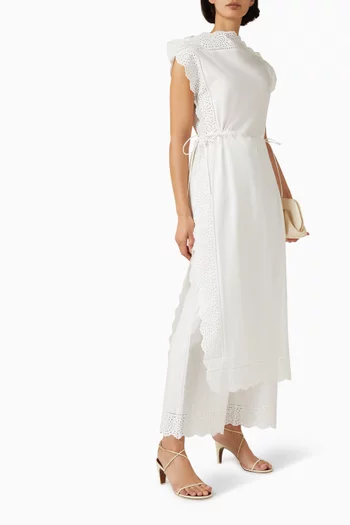Gretana Broderie Anglaise Pants in Organic Cotton