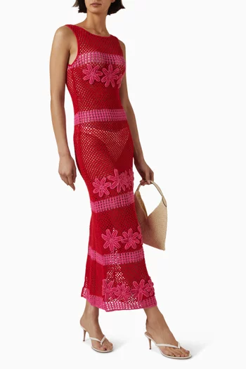Alia Midi Dress in Crochet