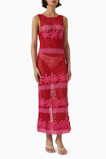 Alia Midi Dress in Crochet