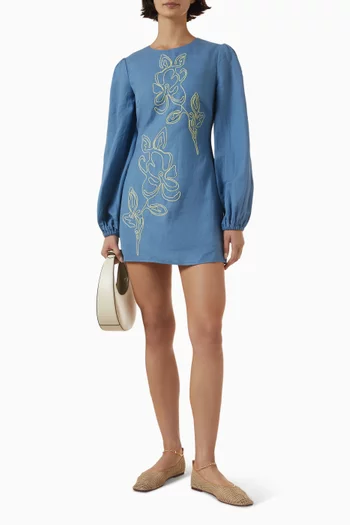 Mirabelle Mini Dress in Linen-blend