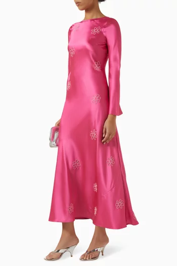 Zephora Maxi Dress in Satin