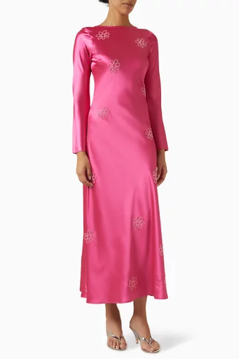 Zephora Maxi Dress in Satin