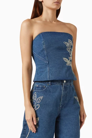Wynn Bustier in Denim