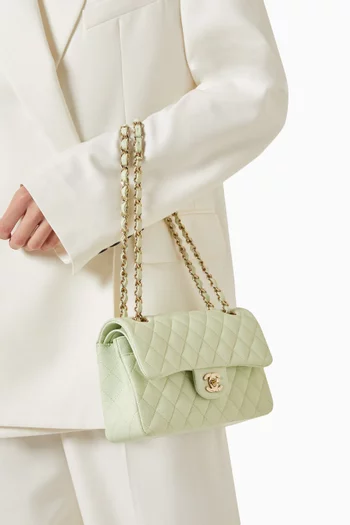 2020s Small Double Flap Bag in Caviar Leather
